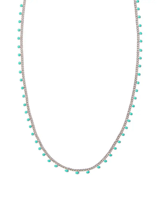 Kelsey Strand Necklace Silver Turquoise Enamel