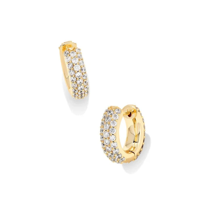 Mikki Pave Huggie Earrings in Gold