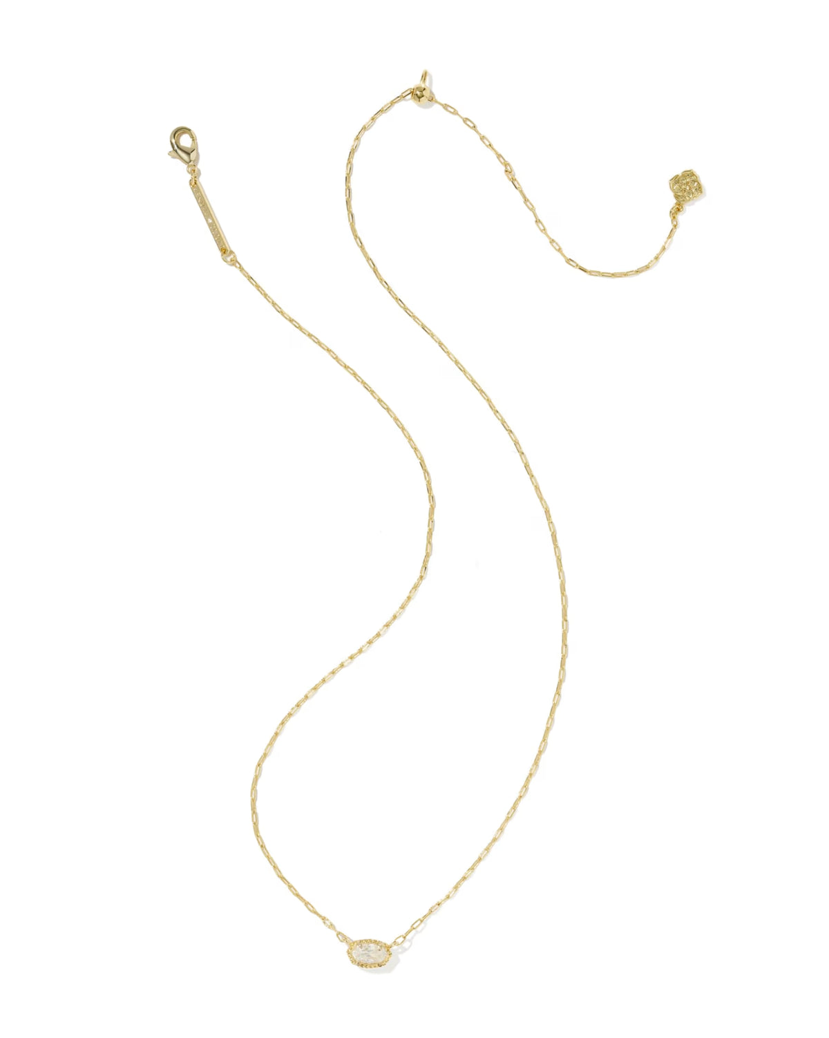 Mini Elisa Luxe Short Pendant Necklace Gold White CZ