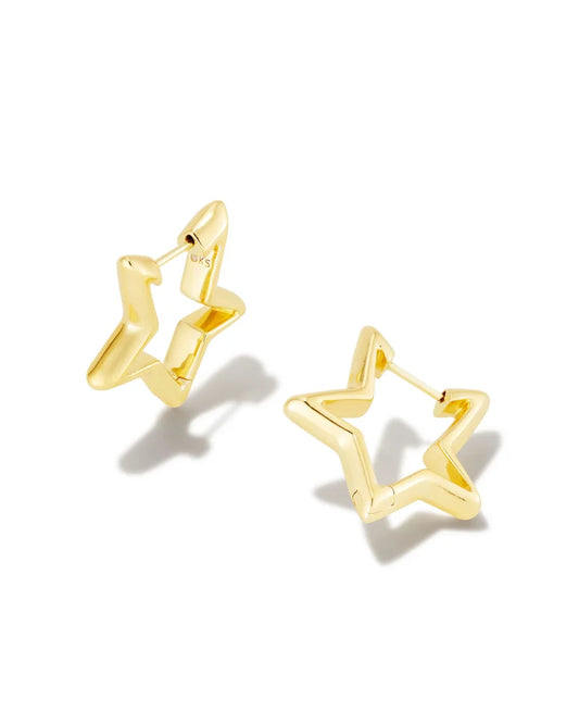 Star Huggie Earrings Gold