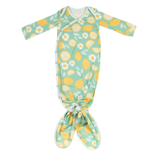 Newborn Knotted Gown Lemon