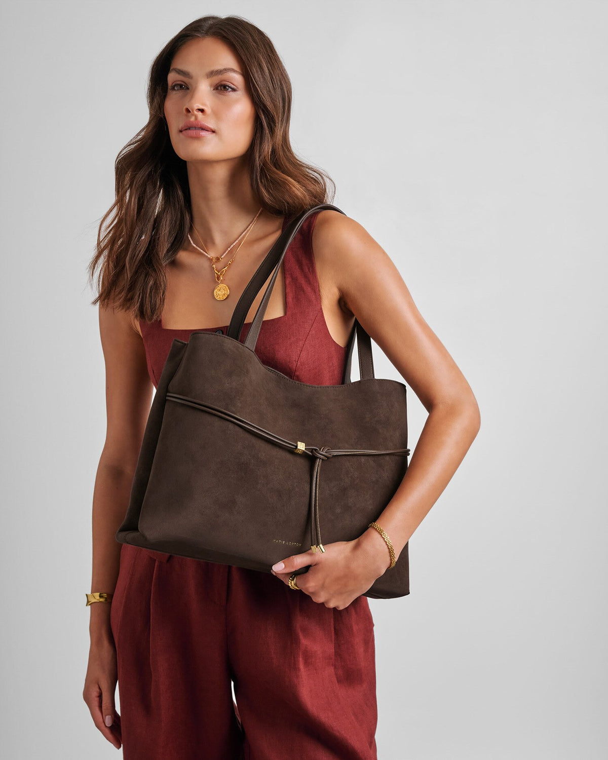 Lori Cherry Suedette Tote Bag
