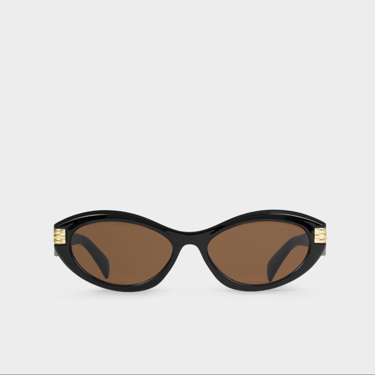 Bordeaux Slim Oval Sunglasses in Black