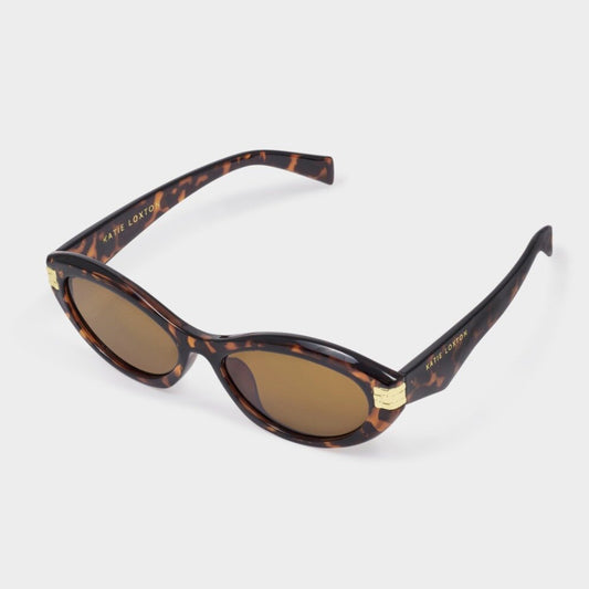 Bordeaux Slim Oval Sunglasses in Dark Tortoiseshell