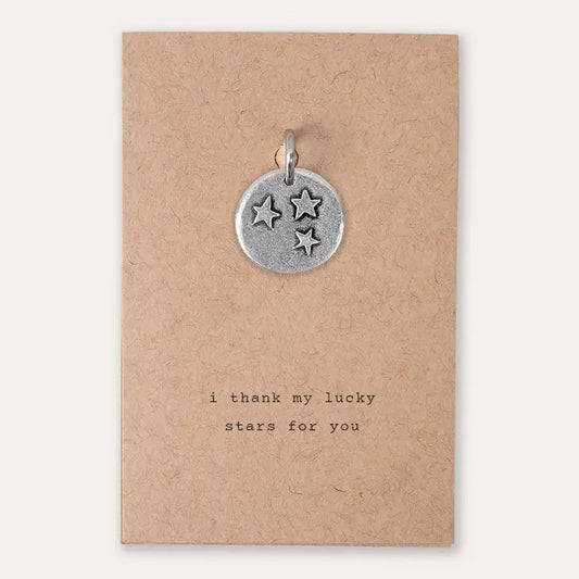Pewter Stainless Steel Charm I Thank My Lucky Stars for You