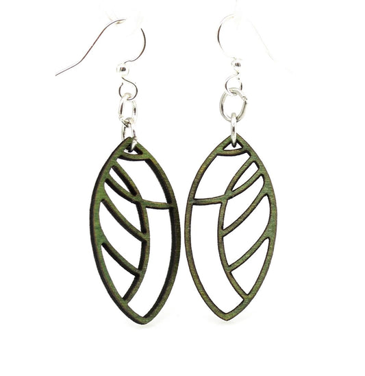 Abstract Leaf Blossoms Wood Earrings