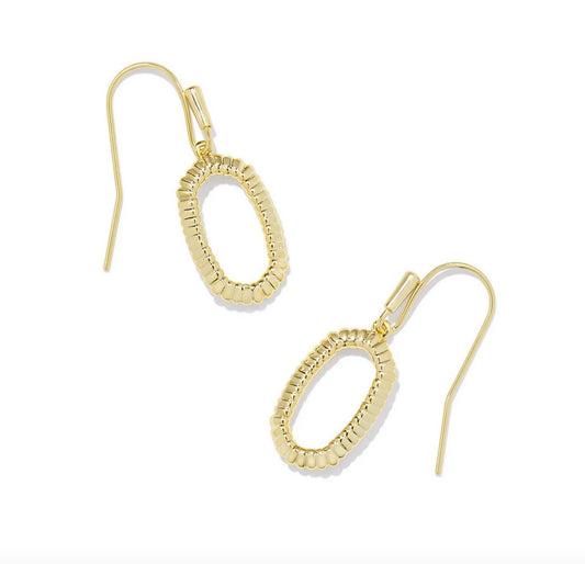 Lee Ridge Open Frame Earrings Gold
