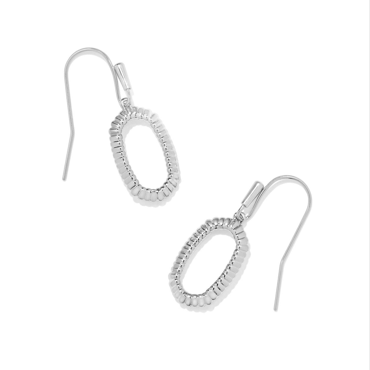 Lee Ridge Open Frame Earrings Silver