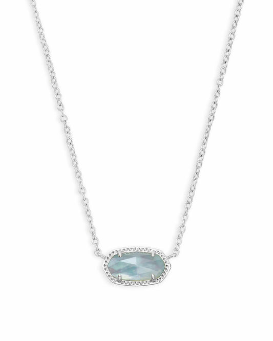 Elisa March Birthday Silver Necklace Light Blue Illusion