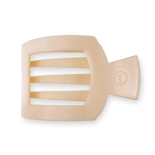 Teleties Large Flat Square Clip Almond Beige
