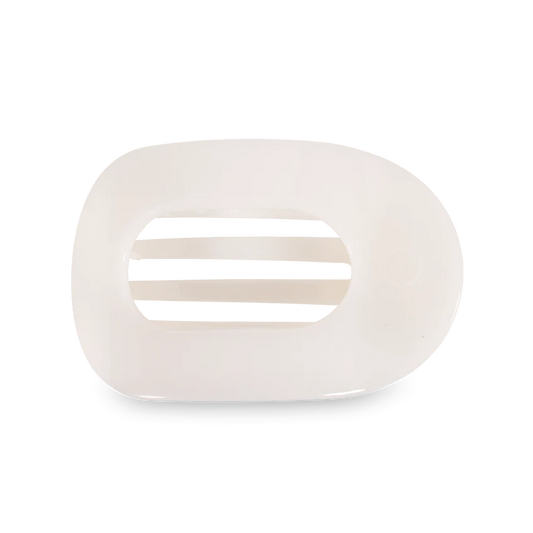 Teleties Large Flat Round Clip Coconut White