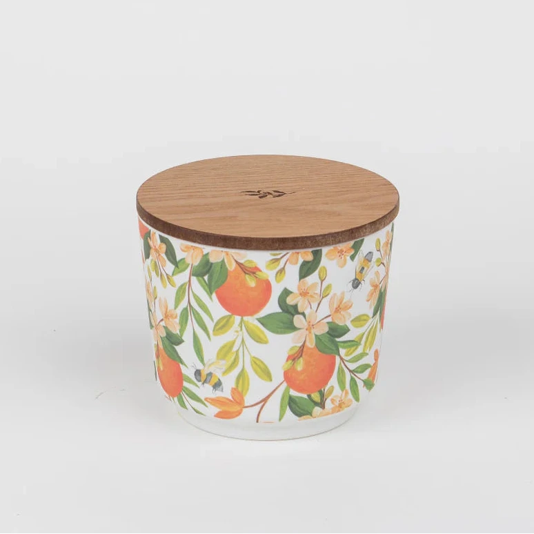 Orange & Honey Patterned 3 Wick Candle