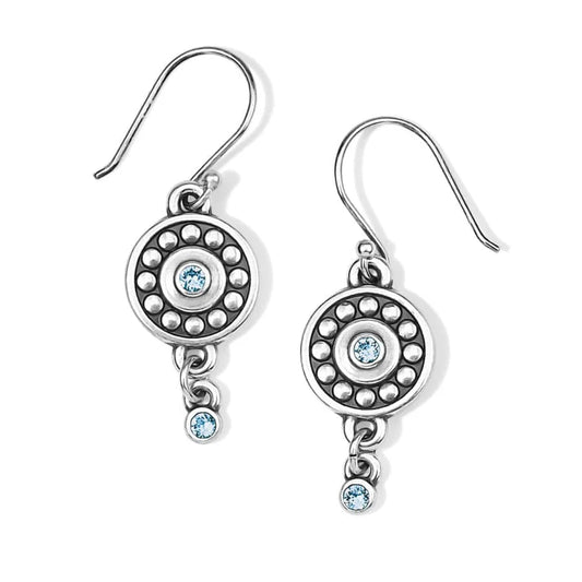 Pebble Dot Medali Reversible French Wire Earrings March-Aqua