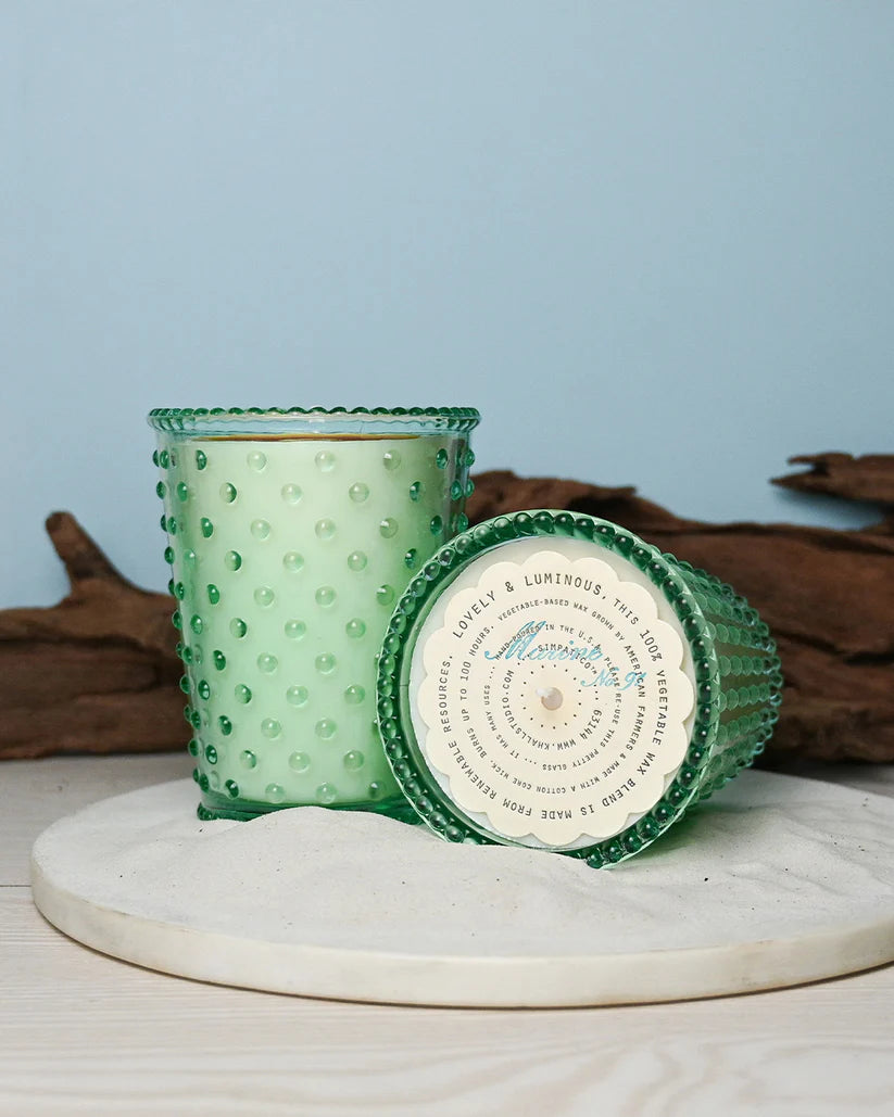 Marine Hobnail Glass Candle