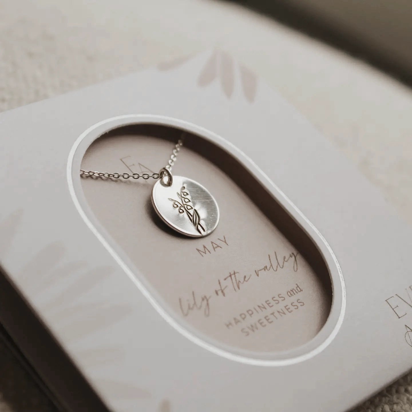 Birth Month Flower Silver Necklace with Charm