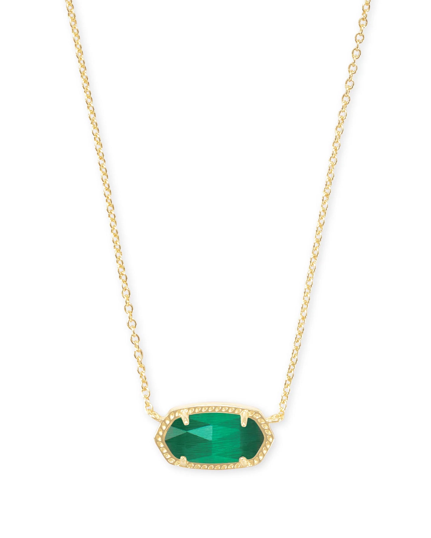 Elisa May Birthday Gold Necklace Emerald Cat's Eye