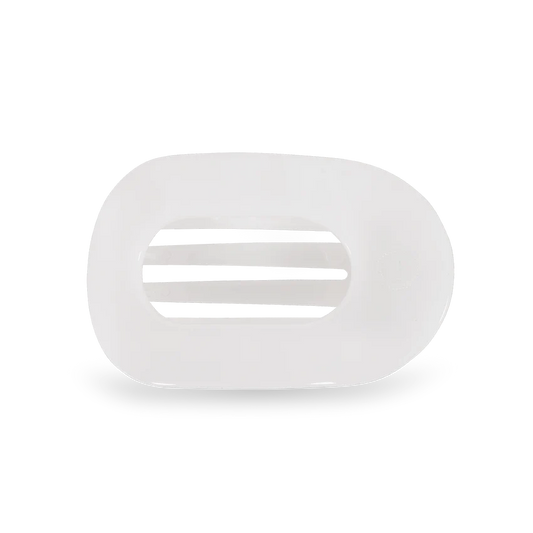 Teleties Medium Flat Round Clip Coconut White