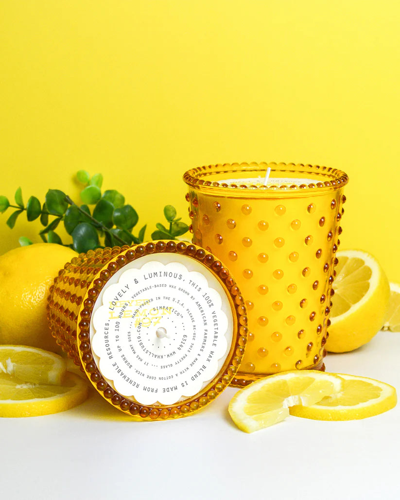 Meyer Lemon Hobnail Glass Candle