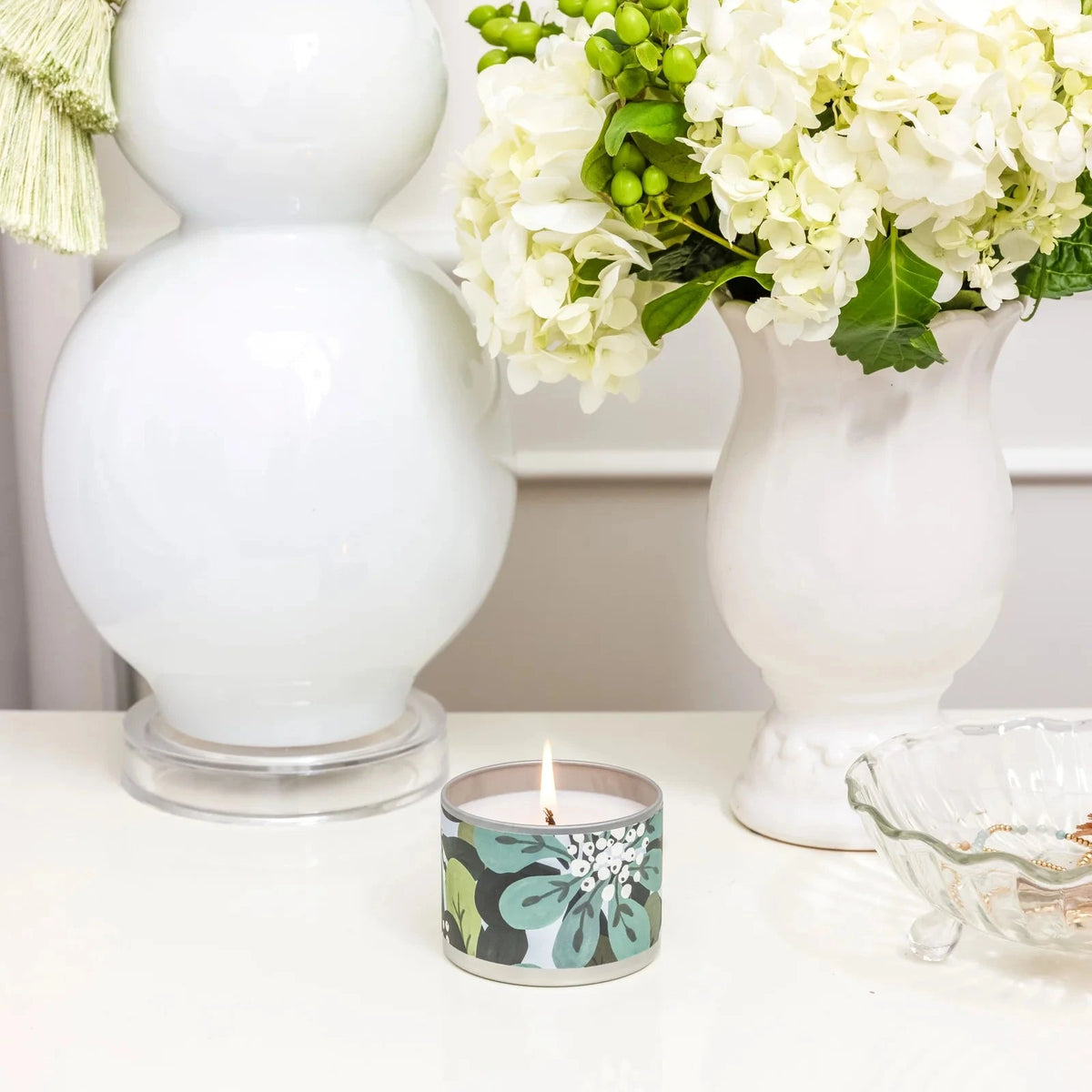 Shimmering Snowberry Tin Candle