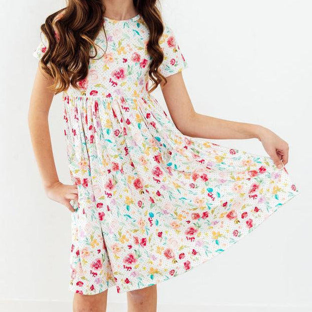 Painted Posies S/S Pocket Twirl Dress