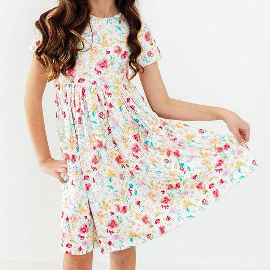 Painted Posies S/S Pocket Twirl Dress