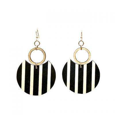 Modern Art Deco Wood Earrings