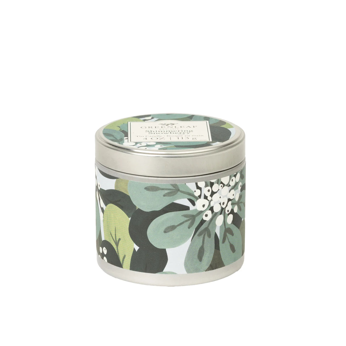 Shimmering Snowberry Tin Candle