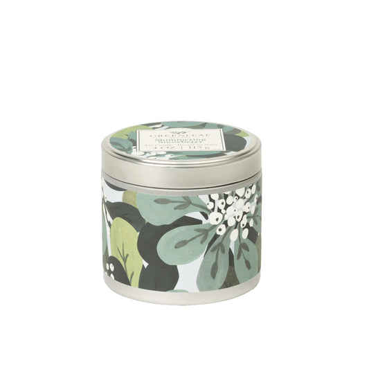 Shimmering Snowberry Tin Candle