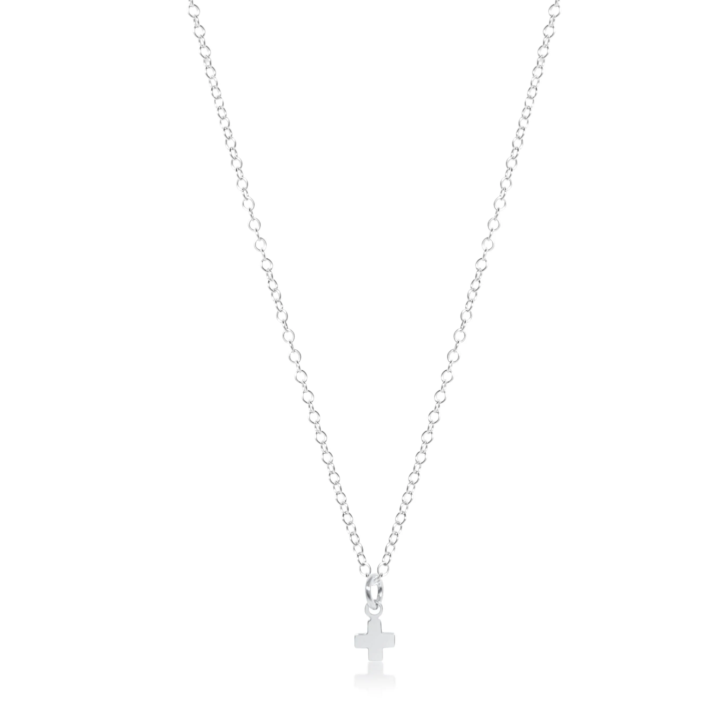 16" Necklace Sterling Signature Cross Small Sterling Charm