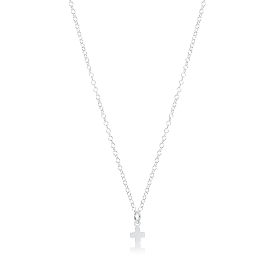 16" Necklace Sterling Signature Cross Small Sterling Charm