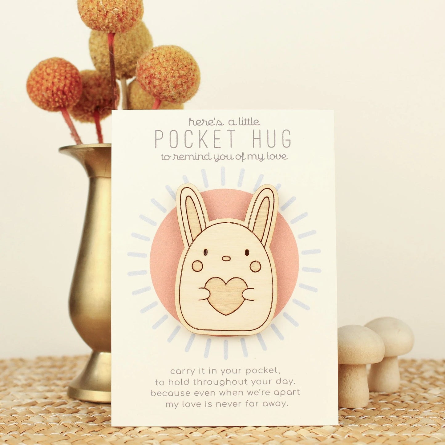 Rabbit Wooden Pocket Hug