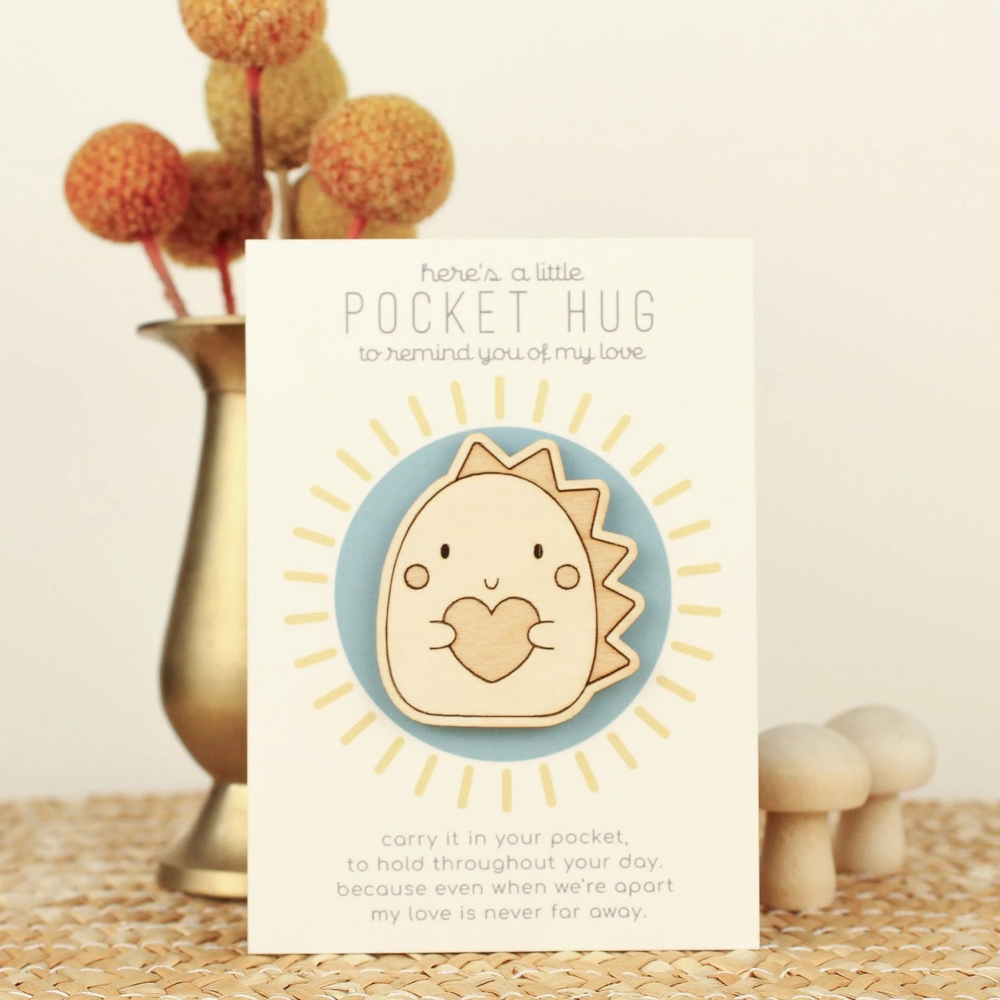 Dino Wooden Pocket Hug