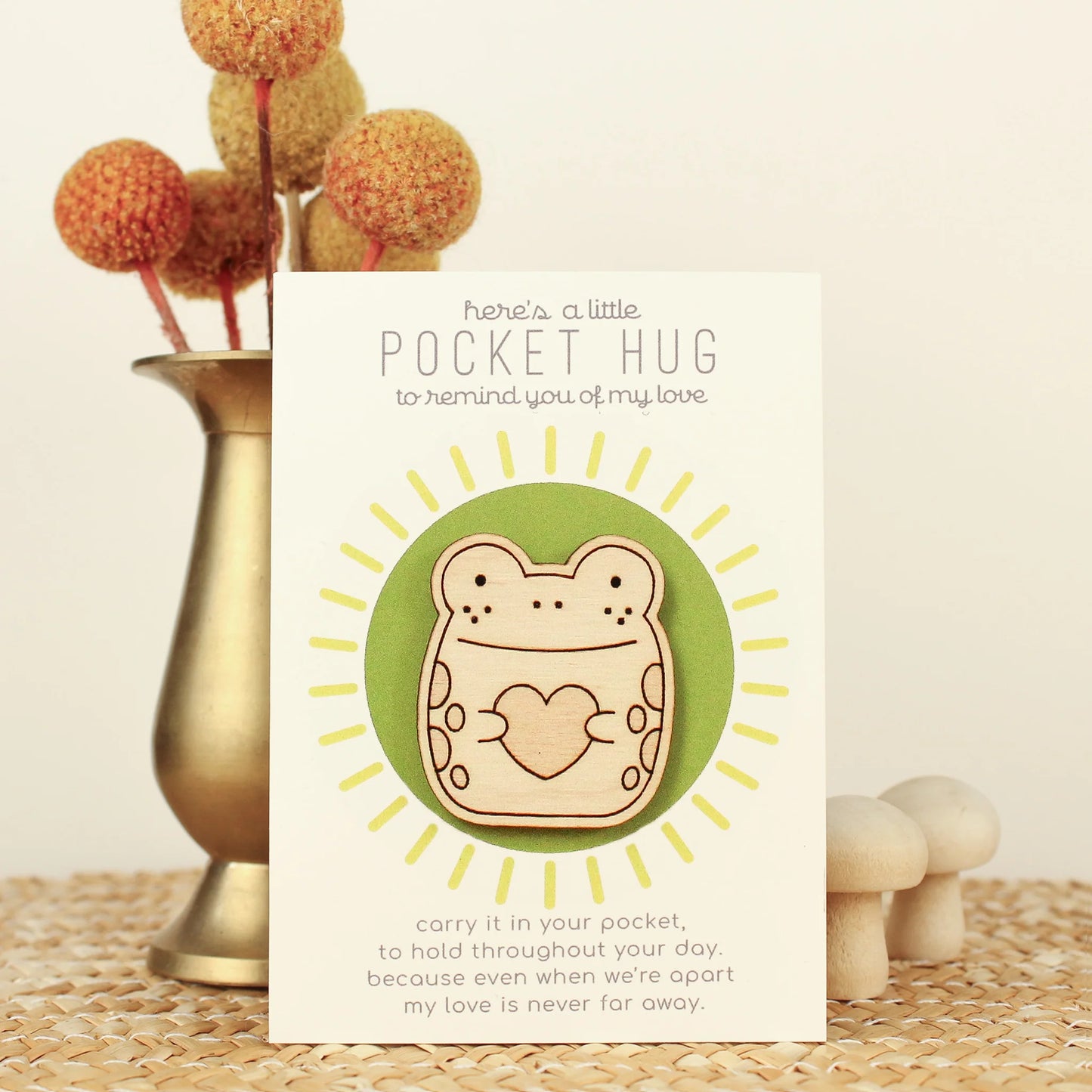 Frog Wooden Pocket Hug