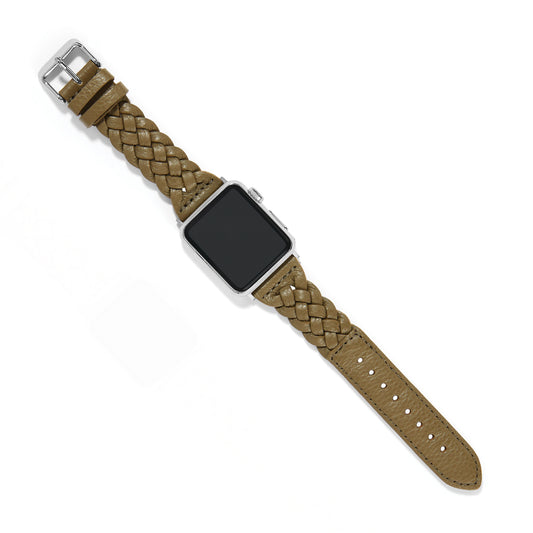 Sutton Braided Leather Apple Watch Band Olive