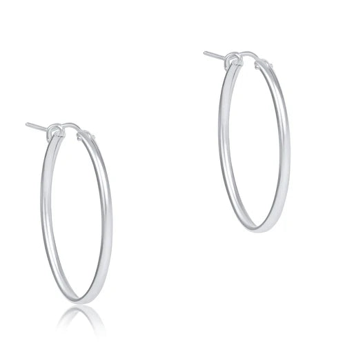 Oval Sterling 1" Hoop Smooth