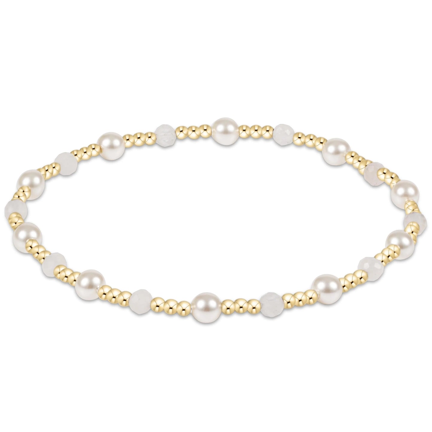 Pearl Sincerity Pattern 4mm Bead Bracelet Moonstone