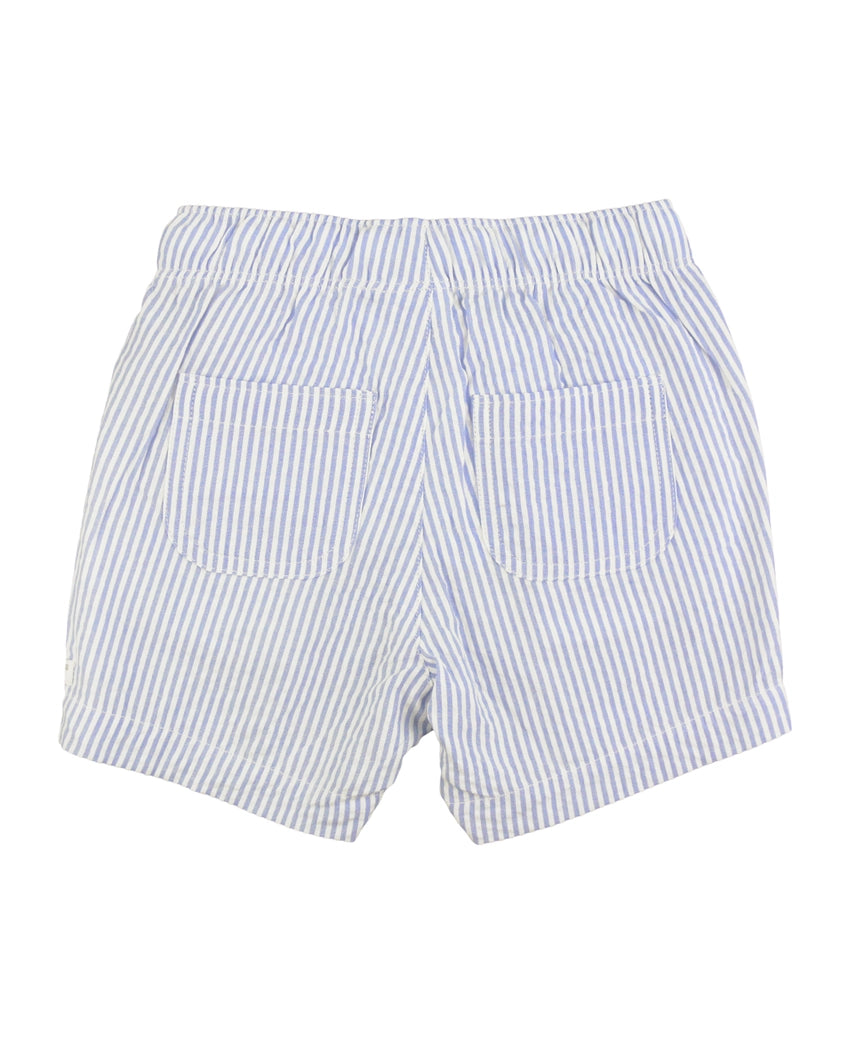 Periwinkle Blue Seersucker Pull-on Shorts