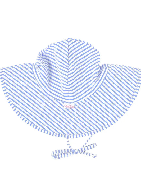 Periwinkle Blue Seersucker Swim Hat UPF 50+