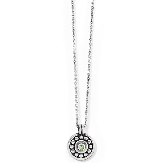 Pebble Dot Medali Petite Reversible Necklace August-Peridot