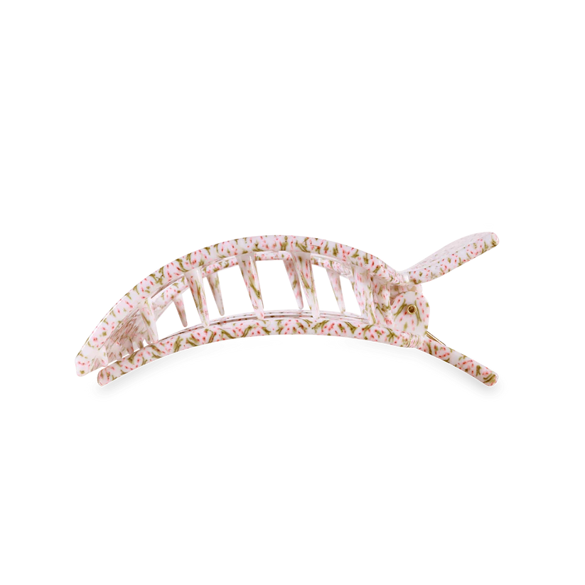 Teleties Large Flat Square Clip Pink & Pearl