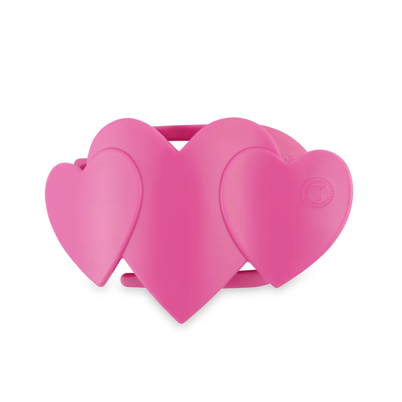 Teleties Pink Heart to Heart Medium Flat Hair Clip