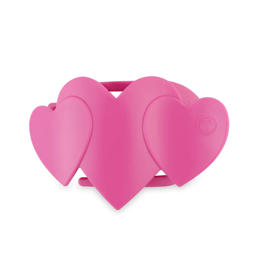 Teleties Pink Heart to Heart Medium Flat Hair Clip