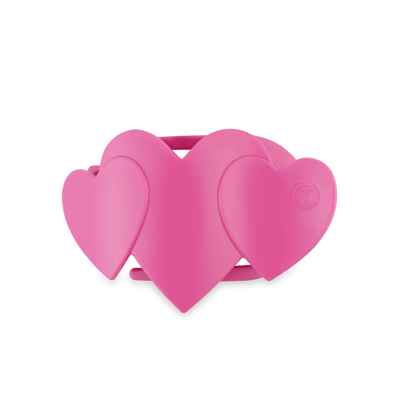 Teleties Pink Heart to Heart Small Flat Hair Clip