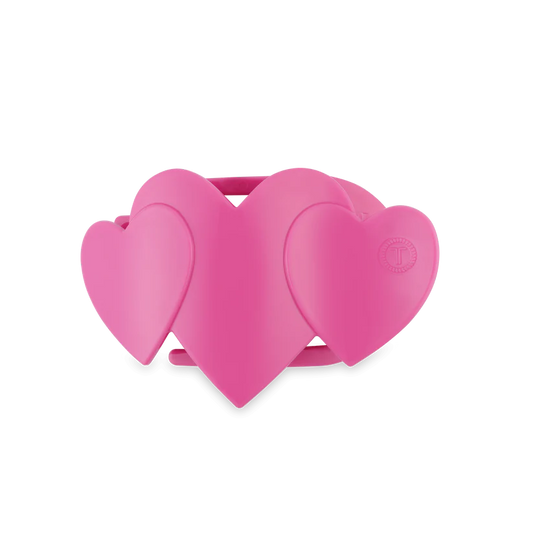 Teleties Pink Heart to Heart Small Flat Hair Clip