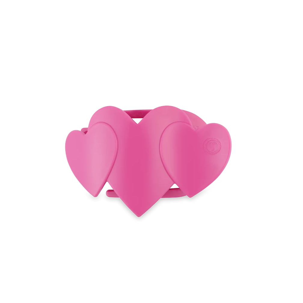 Teleties Pink Heart to Heart Tiny Flat Hair Clip