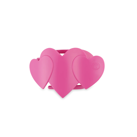 Teleties Pink Heart to Heart Tiny Flat Hair Clip