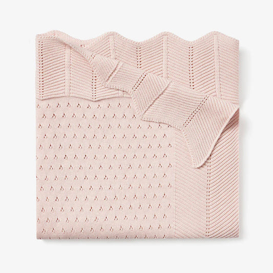 Pointelle Cotton Knit Baby Blanket