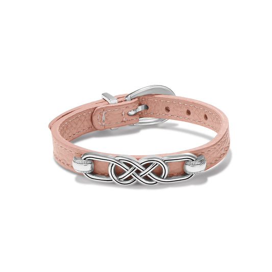 Interlok Braid Leather Bracelet Pink Sand