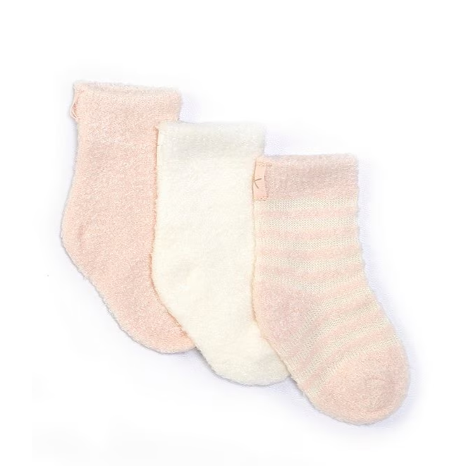 Barefoot Dreams Infant Socks 3-Pack Pink