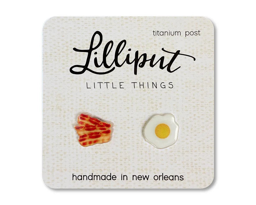 Lilliput Eggs and Bacon Earrings